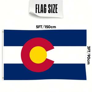 Drapeau personnalisé avec logo 3x5 pieds, style fanion, unilatéral, Colorado, agence de voyages, bannières nationales, affichage, drapeau imprimé personnalisé - Product Image 2