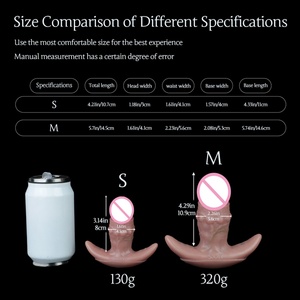 S8612 Dildo con base de anclaje de silicona y cuentas de glande, con correa de atadura, juguete de rol BDSM compatible, plug anal apto para principiantes - Product Image 6