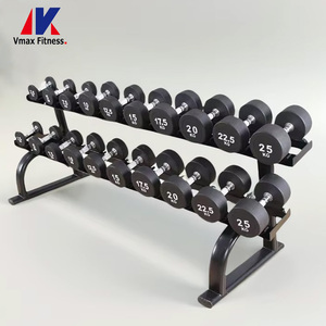 Customized Iron <b>Lifting</b> <b>Weights</b> Equipment Functional Gym Machines Dumbles Rubber Round Dumbbell <b>Set</b> - Product Image 2