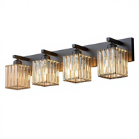 Lampe murale LED en cristal de luxe simple américaine, salon, coiffeuse, fer, moderne, murale, lumière frontale