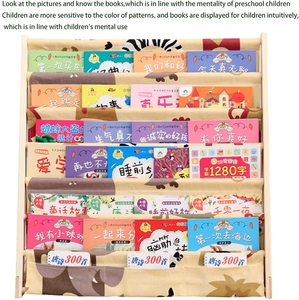 Thiết Kế Hiện Đại Trẻ Em Cuốn Sách Lưu Trữ Giá Bằng Gỗ Kệ Sách Với Vải Kệ Dễ Dàng Truy Cập Trẻ Em Của Tủ Sách Cho Trẻ Mới Biết Đi - Product Image 3