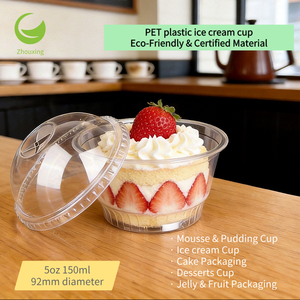 Taza desechable de plástico PET PLA con tapa plana de cúpula <span class=keywords><strong>6</strong></span> 7 8 9 10 12 16 20 Oz taza fría - Product Image 5