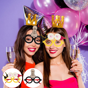 Enterrement de vie de jeune fille mariée à être accessoires <span class=keywords><strong>feutre</strong></span> plastique poule fête lunettes bandeau poules fête fournitures pour Bar - Product Image 5