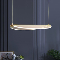 Lustre de salle à manger rayé simple post-moderne en acier inoxydable design nordique salle à manger bar minimaliste lumière lumières de luxe