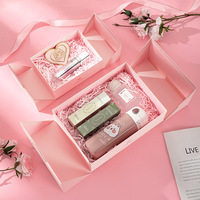 YZ Rosa Luxus-Geschenkbox mit Doppelöffnung aus Recyclingmaterialien und Prägedruck für Valentinstag und Geburtstagsgeschenke