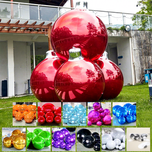 Custom Big Shiny Inflatable Balls Ornaments Christmas Reflective Chrome Sphere Mirror Ball for Holiday Decor <b>Customized</b> Bubble I - Product Image 1
