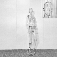 Maniquí Transparente de Cuerpo Completo para Mujer, Estilo Moderno, Plástico, Vertical, Recto, con Manos para Exhibición
