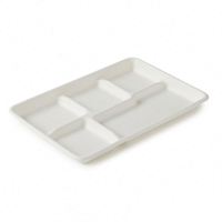 Plateau alimentaire multi-compartiments, assiette biodégradable, plateau scolaire jetable à 6 compartiments, pack combo Thali