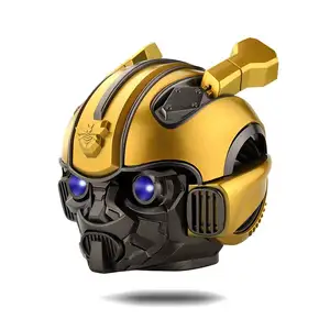 2024 New trending product bumblebee speaker with led light mini cartoon transformers robot subwoofer wireless speaker