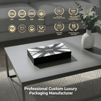 Boîte Cadeau de Luxe Personnalisée pour Parfum avec Couvercle et Base, Emballage Rigide en Carton à Motif Géométrique Artistique pour Fragrances – Édition USA