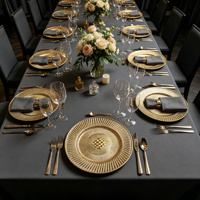 Assiettes de Présentation en Plastique Tressé Style Rotin Durables et Robustes de 13 Pouces pour Mariages, Décoration de Table Bohème et Fournitures de Fête