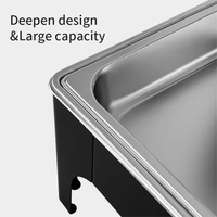 Chauffe-plat buffet personnalisé en acier inoxydable, électrique/à combustible, 9L, effet bois, pour équipement de restauration