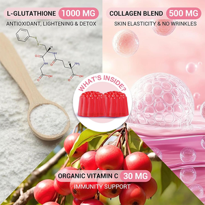 Suplemento de Gomas de Colágeno Lipossomal com Glutationa e Vitamina C para Clareamento da Pele, Fabricado na China (OEM) - Product Image 2
