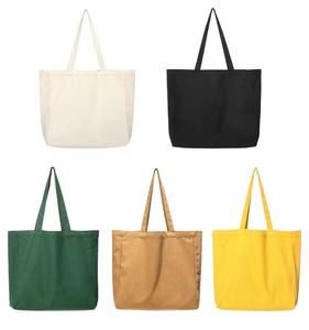 Wholesale Large Cotton Canvas Shoulder <b>Bag</b> for Women <b>Foldable</b> Eco-friendly Reusable Shopping Tote Letter Casual Grocery Use - Product Image 6