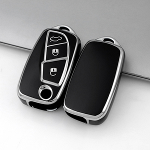 Coque de protection pour clé de voiture en TPU souple de qualité supérieure pour <span class=keywords><strong>Fiat</strong></span> <span class=keywords><strong>500</strong></span> Panda Ducato 500L Punto Lancia Musa porte-clés porte-clés sac usine directe - Product Image 4