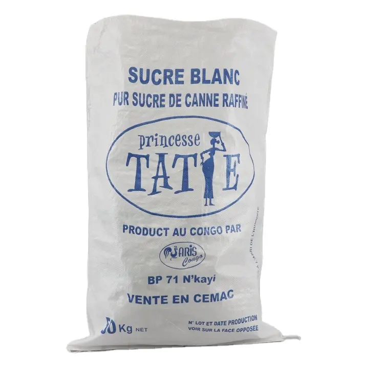 Tas kemasan tepung Polipropilena putih bopp pp karung tenun dengan pe liner untuk tepung gandum gula beras pupuk jagung pakan 25kg 50kg