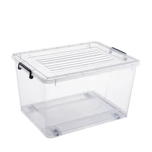 Wasserdichte 62L klare transparente stapelbare Aufbewahrung boxen aus Kunststoff