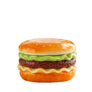 Creative Hamburger <b>Ashtray</b> With Lid <b>Ceramic</b> Round For Home Office Living Room - Product Image 5