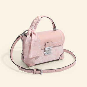 Nuovo 2025 grigio squisito pizzo ricamato <span class=keywords><strong>borsa</strong></span> a tracolla con sciarpa-serratura in metallo, materiale resistente, Design alla moda per le donne - Product Image 6