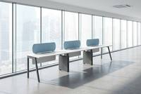 Poste de travail de bureau 3 places, modulaire, gain de place, ergonomique, table pour personnel en MFC E0, cadre en acier robuste