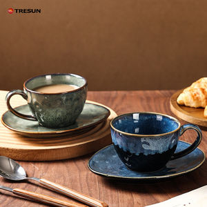 Tasse à café et soucoupe en porcelaine à motif personnalisé, de luxe, écologique, résistante au micro-ondes et au lave-vaisselle, pour les cafés - Product Image 2