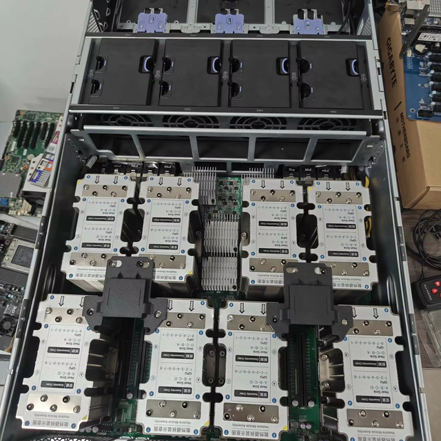 8 V100 SXM2 NVLink GPU server pre system, customizable with 192GB DDR4 memory and 1.92TB SSD