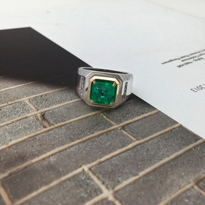 Men's <strong>Rings</strong> Luxury Jewelry Christmas Gift Diamond Lab Grown <strong>Emerald</strong> <strong>Ring</strong> S925 <strong>Silver</strong> Jewelry - Product Image 4