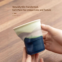 Mug à café en céramique plissé fait main, tasse en porcelaine personnalisable avec logo, vaisselle pour la maison, le bureau et le café