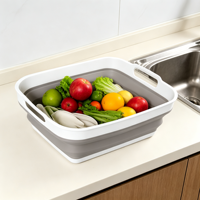 Panier de rangement pliable multifonctionnel de 10 L avec poignées, panier à légumes et fruits, panier de rangement portable pour l'extérieur