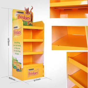 Estante de exhibición de comida para mascotas de cartón corrugado de 4 niveles OEM personalizado de pie estante de exhibición de comida para gatos - Product Image 4