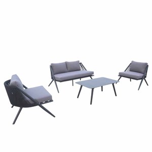 Manufacturers Modern Outdoor Four Pieces Rope Weaving Chair Leisure Furniture Rattan Balcony Garden Courtyard <b>Table</b> And Chair - Product Image 1