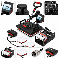 Mesin Cetak Kaos 5 in 1 Combo Heat Press Heat Transfer Sublimasi untuk Jersey, Kaos, Topi, Sepatu, Pulpen, Casing Ponsel