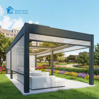 Pergola en aluminium sur mesure Sweet Home avec système de lames rétractables, toit motorisé et design bioclimatique imperméable
