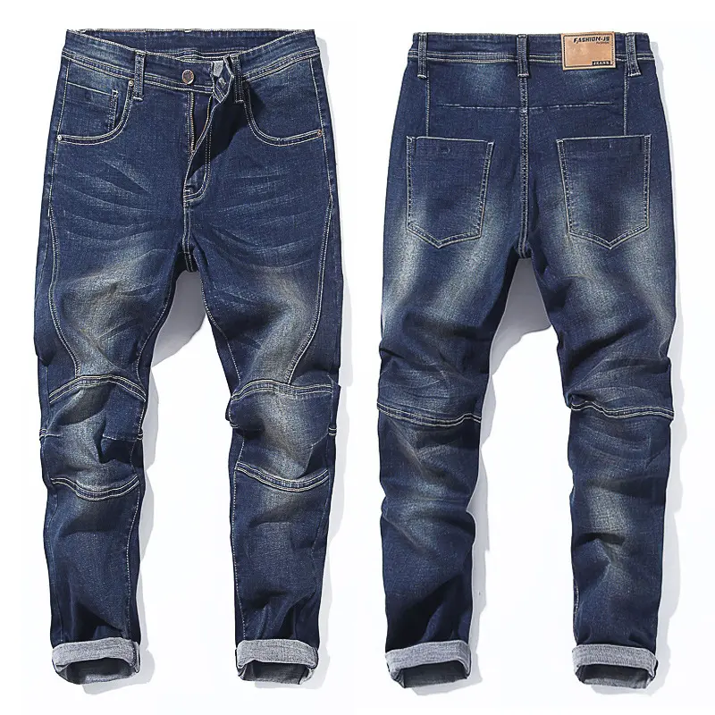 Luxury washed design plus size stretch denim harem jeans for mens