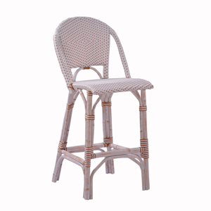 wooden high chair made of rattan cane frame and rattan synthetic weaving originally made in Indonesia - Product Image 1