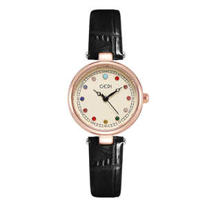 Moda colorido diamante estudiante reloj nicho de gama alta correa de cuero reloj de cuarzo para mujer al por mayor - Product Image 4