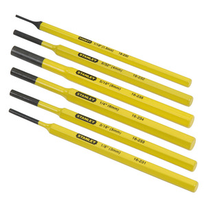 Stanley Pin <b>Punch</b> <b>Set</b> 1/16 To 1/4 Inch 6 Piece <b>Set</b> For Metalworking And Repair - Product Image 1