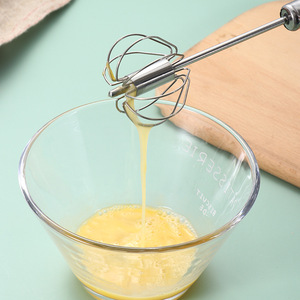 Batidor de Acero Inoxidable Semiautomático, Mezclador Rotatorio Manual, Herramienta de Cocina para Repostería, Batidor de Huevos - Product Image 3