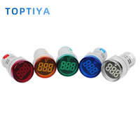 Voltmètre numérique série TOPTIYA AD16-22 DSV avec affichage LED multicolore, voyant lumineux, boîte de distribution de signal, trou de 22 mm