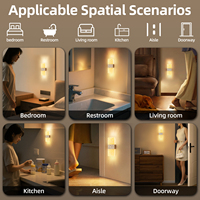 Lampe murale intérieure sans fil à détecteur de mouvement, magnétique, style nordique, rechargeable par USB, lumière LED pour escalier, chevet, veilleuse
