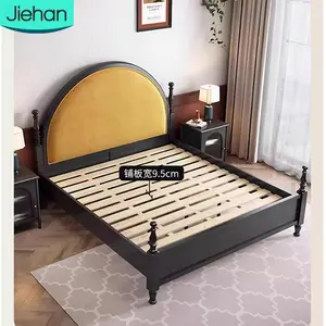 2024 hot sale bedroom furniture wooden king queen size bed double bed wooden beds for home