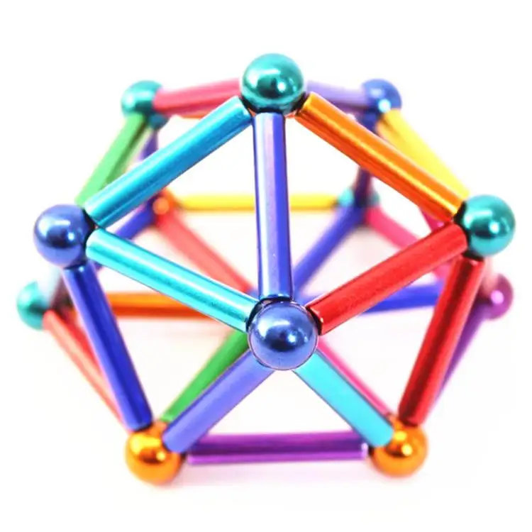 25 tahun warna-warni Neodymium Magnet tongkat dan bola mainan pendidikan yang tersedia