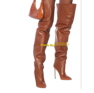 יצרני מותאם אישית סקסי womens שחור עור אמיתי ppppplesto פטיש נעליים נעליים מגפיים - Product Image 2