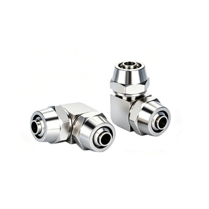 Yixing <b>Quick</b> Connect Fittings Copper Plated Nickel 4 6 8 10 12mm Straight Through Tee Pneumatic Parts - Product Image 1