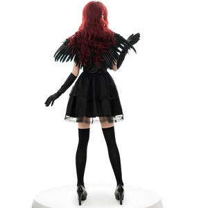 Costume d'ange déchu foncé de carnaval d'Halloween de femmes adultes déguisement avec des ailes Costumes d'ange démoniaque noir <span class=keywords><strong>sexy</strong></span> - Product Image 4