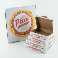 Boîte à pizza carrée en carton ondulé personnalisée avec impression offset, matériau de qualité alimentaire, jetable, fabriquée en Chine, commandes personnalisées acceptées