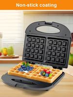Gaufrier Machine à petit-déjeuner chauffante double face Steak grillé multifonctionnel avec assiettes interchangeables pour sandwichs