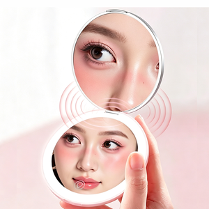 LED Makeup <b>Mirror</b> Wireless Charging <b>Compact</b> Vanity <b>Mirror</b> Foldable Round Beauty <b>Mirror</b> for Travel Bathroom - Product Image 2