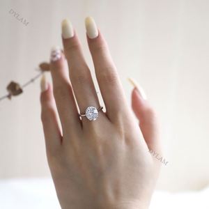 Dylam Classic 925 Sterling <b>Silver</b> Big Oval Stone <b>Ring</b> 5A Cubic Zirconia <b>Solitaire</b> <b>Ring</b> for Women Cz Engagement <b>Ring</b> - Product Image 2