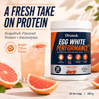 Poudre de protéines d'albumine d'œuf et d'électrolytes à marque privée OEM ODM, 5g de protéines par portion avec vitamine C, saveur pamplemousse, 300g